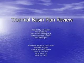 Triennial Basin Plan Review