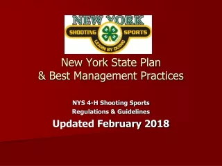 New York State Plan  &amp; Best Management Practices