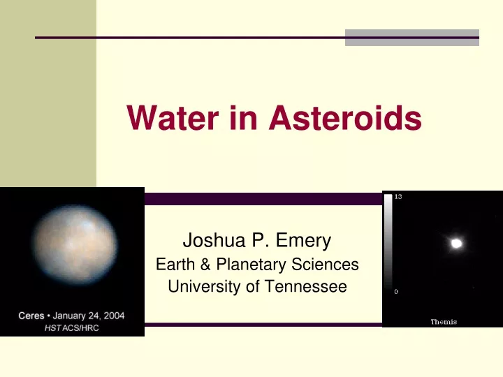 water in asteroids