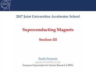 2017 Joint  Universities Accelerator School Superconducting Magnets Section III
