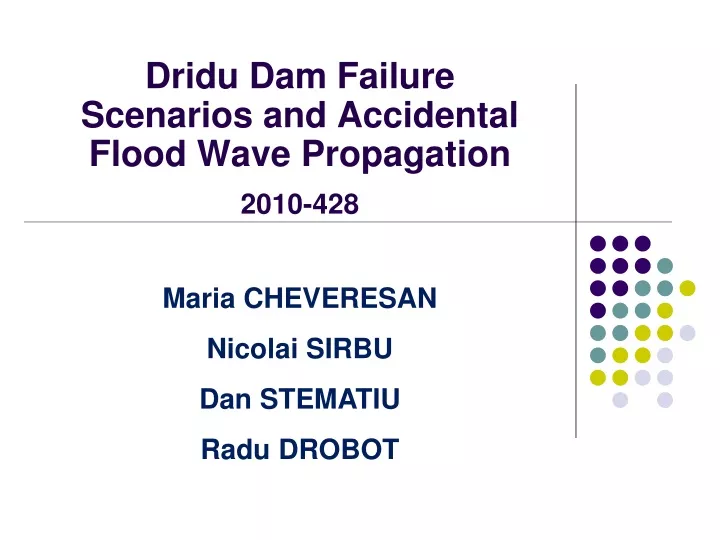 dridu dam failure scenarios and accidental flood wave propagation 2010 428
