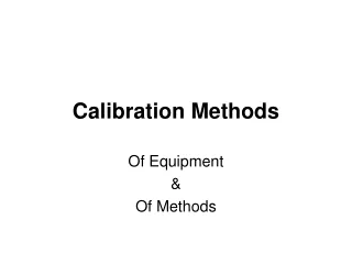 Calibration Methods