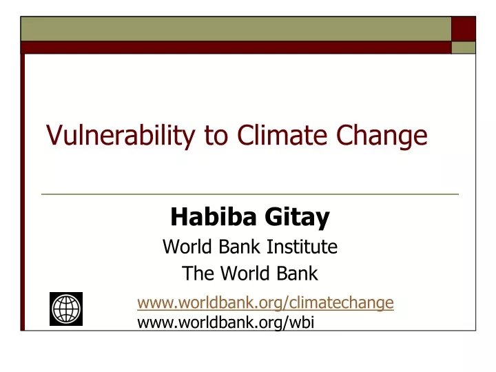 vulnerability to climate change