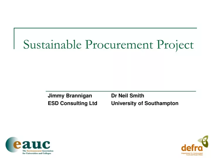 sustainable procurement project