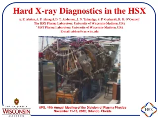 Hard X-ray Diagnostics in the HSX