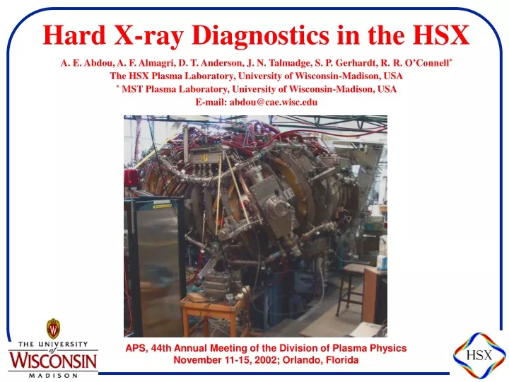 hard x ray diagnostics in the hsx