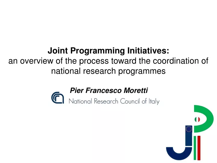 joint programming initiatives an overview