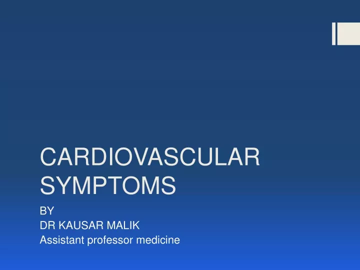 cardiovascular symptoms