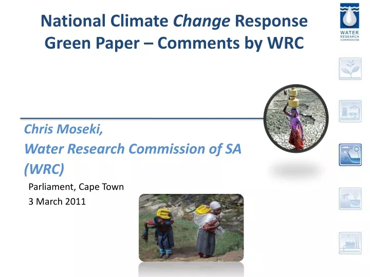 national climate change response green paper comments by wrc