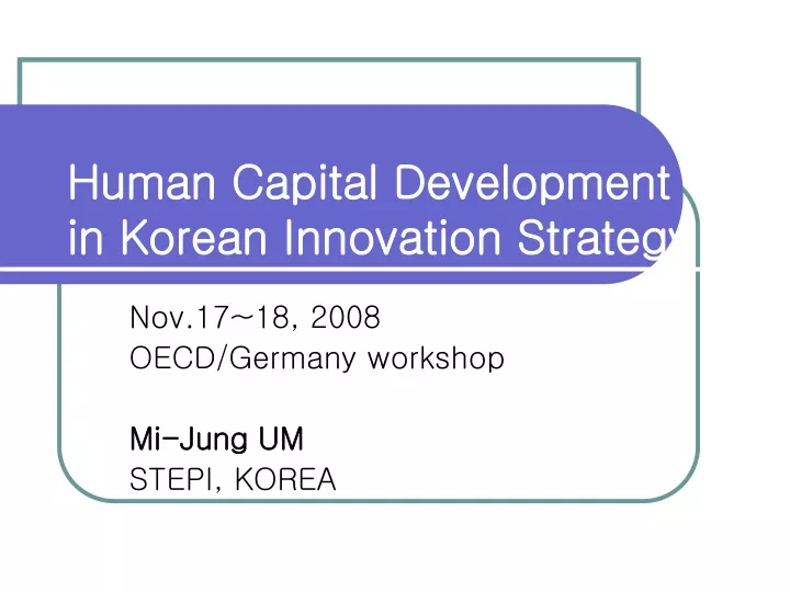 human capital development in korean innovation strategy