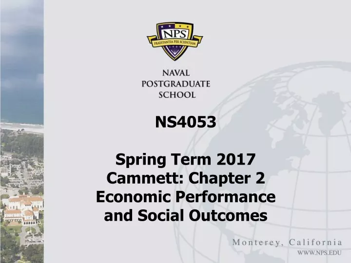 ns4053 spring term 2017 cammett chapter 2 economic performance and social outcomes