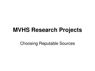 MVHS Research Projects