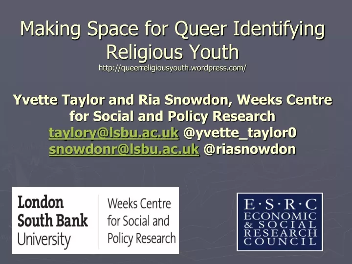 making space for queer identifying religious