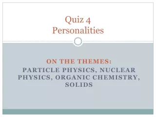Quiz  4 Personalities