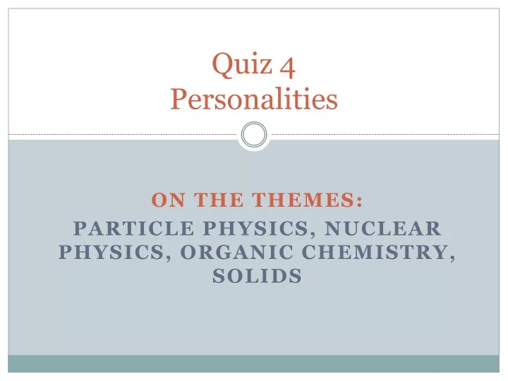 quiz 4 personalities