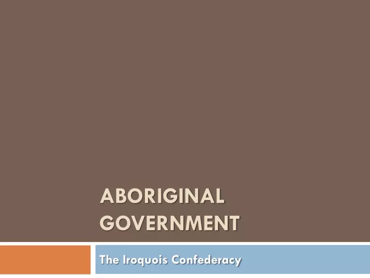 aboriginal government