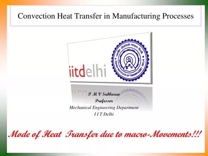 convection heat transfer in manufacturing processes