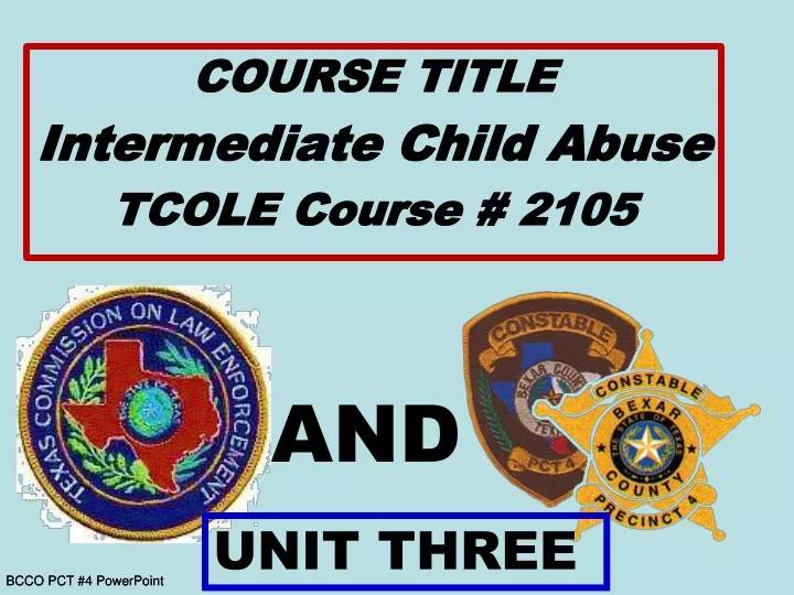 course title intermediate child abuse tcole