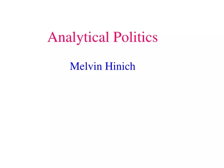 analytical politics