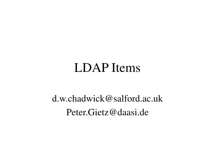 ldap items