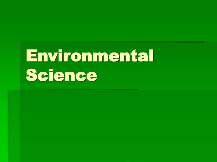 environmental science