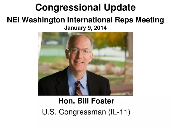 congressional update nei washington international reps meeting january 9 2014