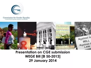 Presentation on CGE submission WEGE Bill  [B 50-2013] 29 January 2014