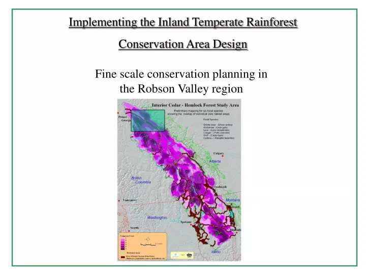 implementing the inland temperate rainforest
