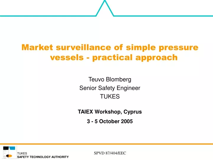 market surveillance of simple pressure vessels