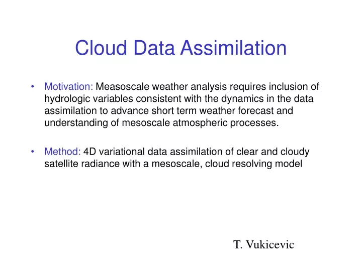 cloud data assimilation