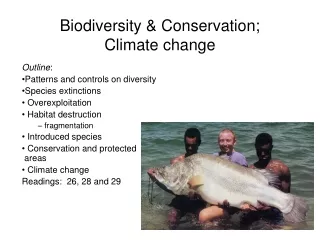 Biodiversity &amp; Conservation;  Climate change