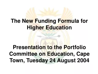 The New Funding Formula for Higher Education