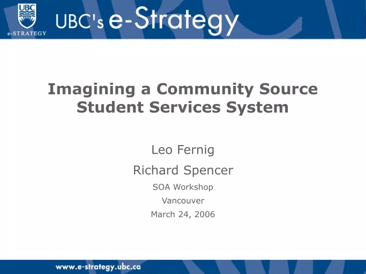 imagining a community source student services system