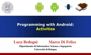 Programming with Android:  Activities