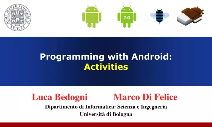 programming with android activities