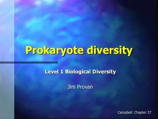Prokaryote diversity