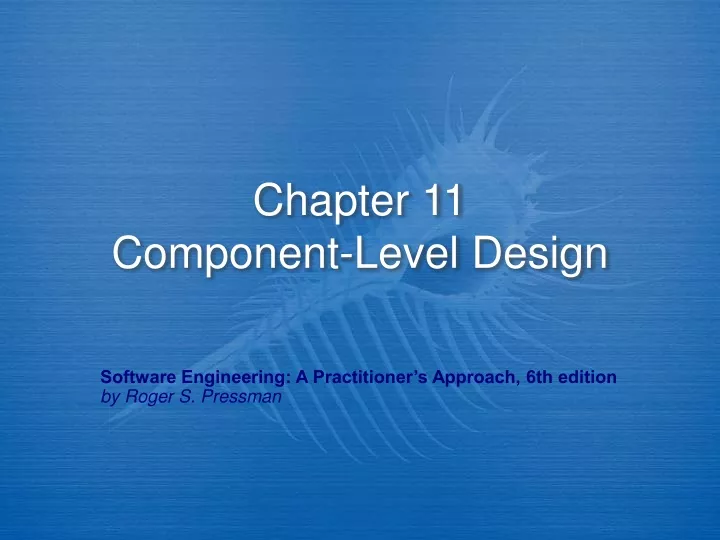 chapter 11 component level design