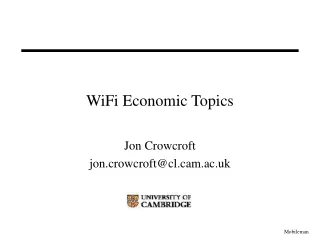 WiFi Economic Topics