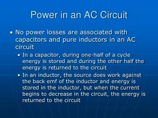 Power in an AC Circuit