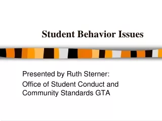 Student Behavior Issues