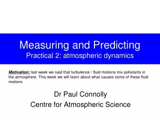 Measuring and Predicting Practical 2: atmospheric dynamics