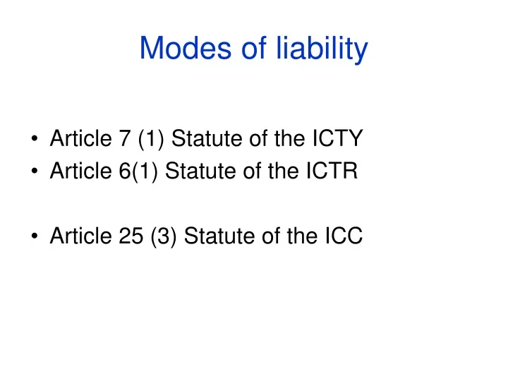 modes of liability