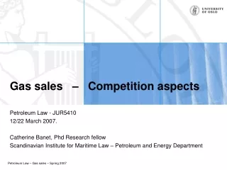 Gas sales   –   Competition aspects