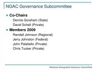 NGAC Governance Subcommittee