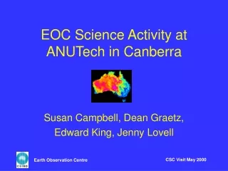 EOC Science Activity at ANUTech in Canberra