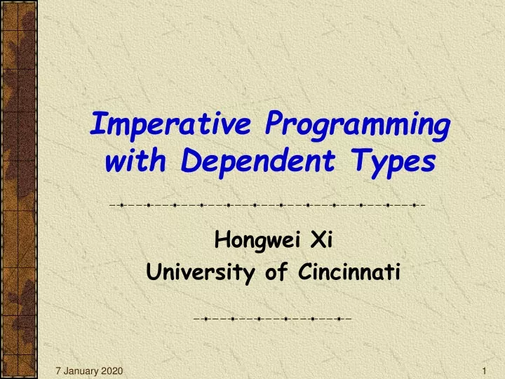 imperative programming with dependent types