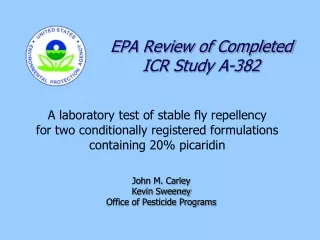 EPA Review of Completed ICR Study A-382