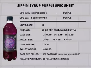SIPPIN SYRUP PURPLE SPEC SHEET