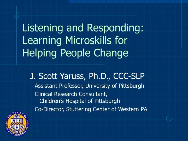 listening and responding learning microskills for helping people change