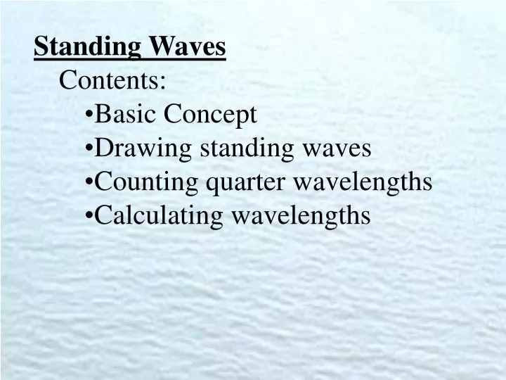 standing waves contents basic concept drawing
